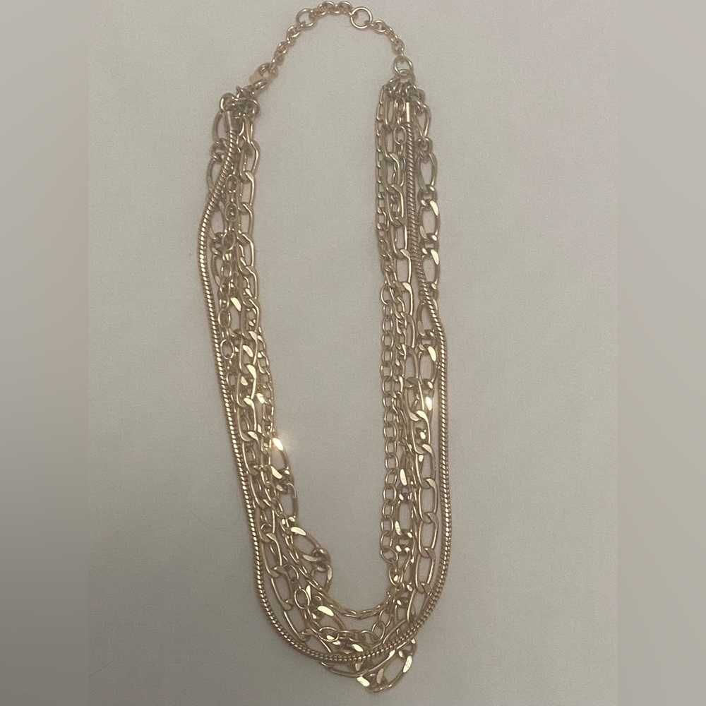 Multi-strand gold necklace